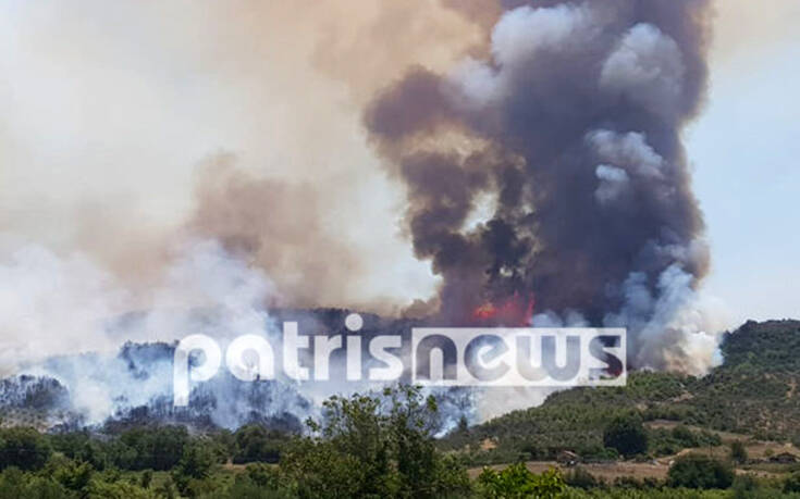 Φωτιά στον Ηλεία: Επιδεινώνεται η κατάσταση, ενισχύονται οι δυνάμεις (vid)