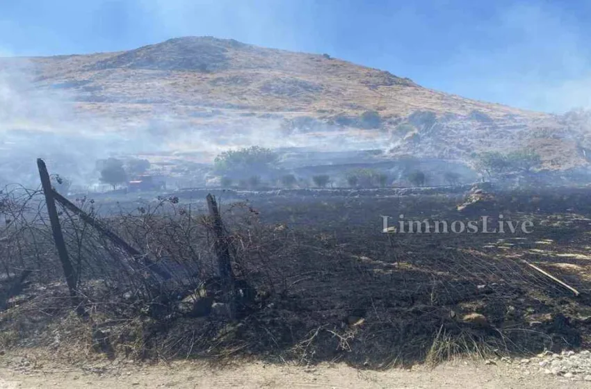  Φωτιά στη Λήμνο-Συναγερμός στην πυροσβεστική