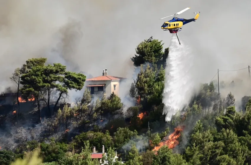  Νέα εστία φωτιάς στον Βαρνάβα- Έσβησε με τις συνεχείς ρίψεις εναέριων μέσων (vid)