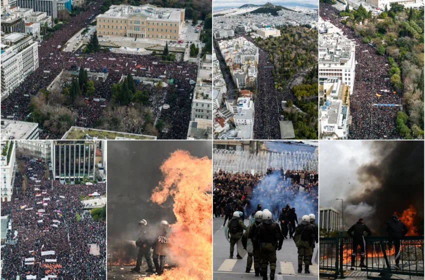 Τέμπη-Σύνταγμα: Μέγα ειρηνικό πλήθος, “βούλιαξε” η Ελλάδα-Ερωτήματα για τα επεισόδια-Εικόνες ντροπής με κουκουλοφόρους-ΜΑΤ